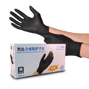 Перчатки нитрил/винил M — черные (100 шт./уп)