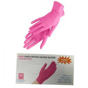 Перчатки нитрил-винил S — розовые (100 шт./уп)